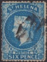 Click for more photos and details St Helena 1861 QV 6d Blue rough perf Used SG2a cat £160
