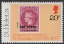 Click for more photos and details St Helena 1979 QEII Rowland Hill 20p wmk Crown to Right Mint SG353w