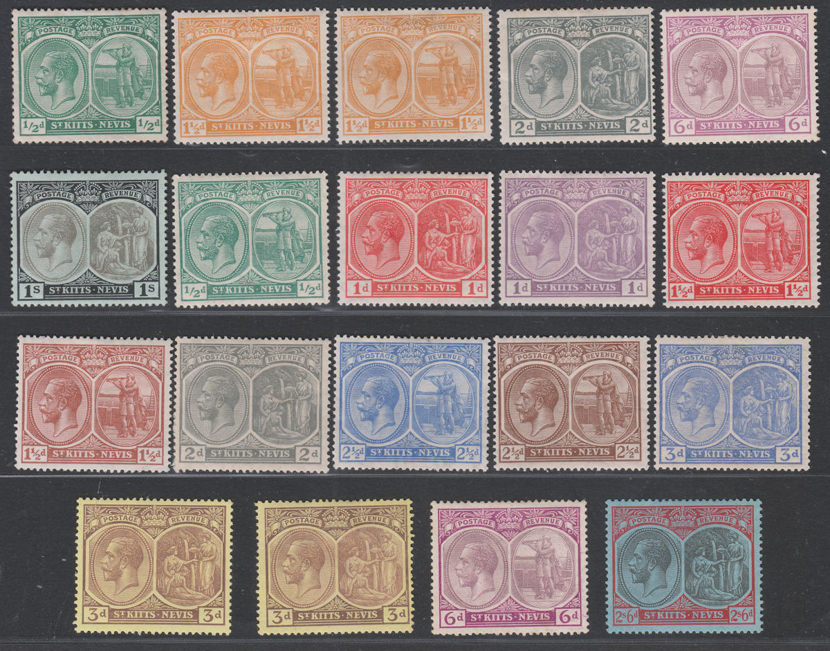 St Kitts-Nevis 1920-29 King George V Part Sets Mint SG24-47b
