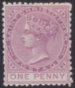 Click for more photos and details St Christopher 1871 QV 1d Mauve perf 12½ Mint SG2 cat £80