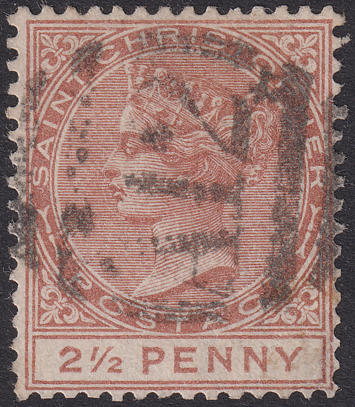 St Christopher 1882 QV 2½d Pale Red-Brown Used SG14 cat £85