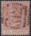 Click for more photos and details St Christopher 1882 QV 2½d Pale Red-Brown Used SG14 cat £85
