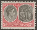 St Kitts-Nevis 1938 KGVI 2sh6d Black and Scarlet p13x12 Ordinary Mint SG76