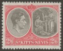 St Kitts-Nevis 1938 KGVI 2sh6d Black and Scarlet p13x12 Ordinary Mint SG76