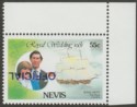 Click for more photos and details Nevis 1983 QEII Royal Wedding Official Overprint Inverted 55c Mint SG O25gc