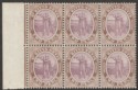 St Kitts-Nevis 1906 KEVII Columbus 2d Dull Purple and Brown Block Six Mint SG15a