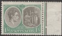 St Kitts-Nevis 1938 KGVI 1sh Black and Green p13x12 Mint SG75