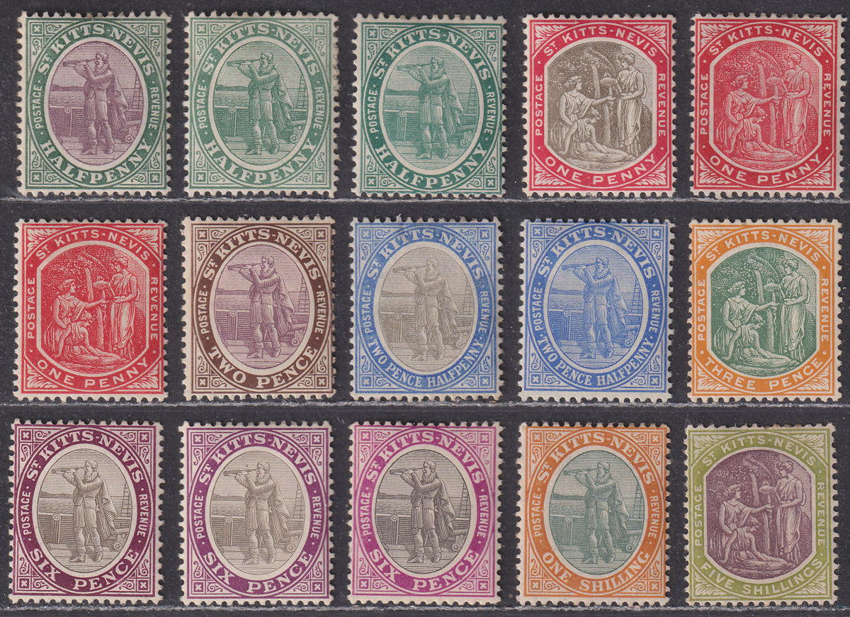 St Kitts-Nevis 1905 King Edward VII Set Mint SG11-21 cat £150+ toning