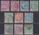 St Christopher 1870-84 Queen Victoria Selection to 1sh Used