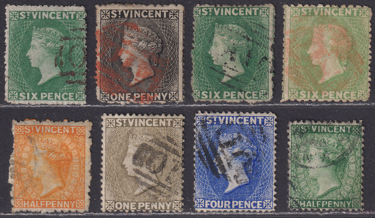 St Vincent 1862-85 Queen Victoria Selection to 6d Used