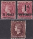 Click for more photos and details St Vincent 1883-92 QV Surcharge Selection to 5d Mint / Unused