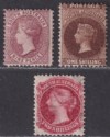 South Australia 1901-02 Queen Victoria 9d, 1sh, 2sh Perf 11½-12½ Mint faults