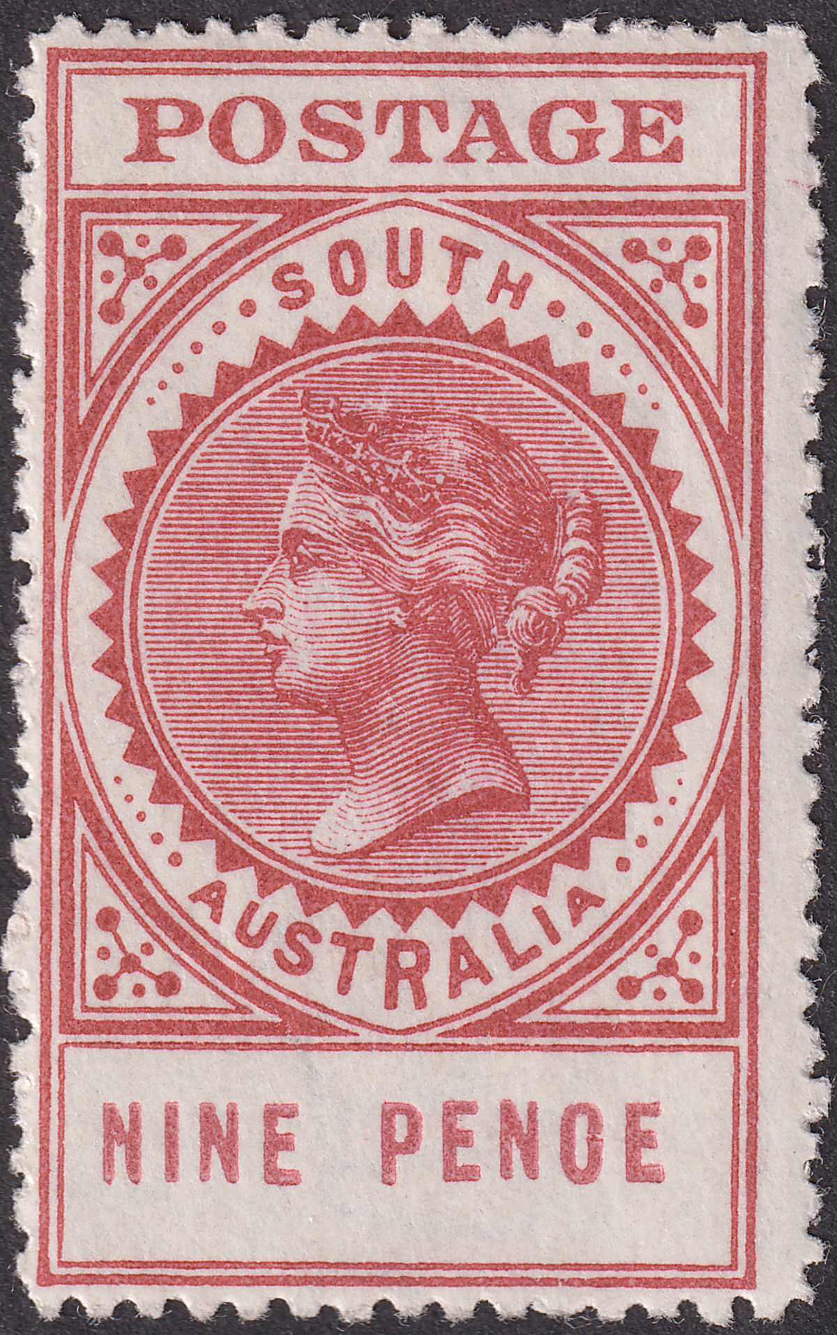 South Australia 1911 QV Thick Postage 9d Brown-Lake perf 12½ Mint SG286b cat £25