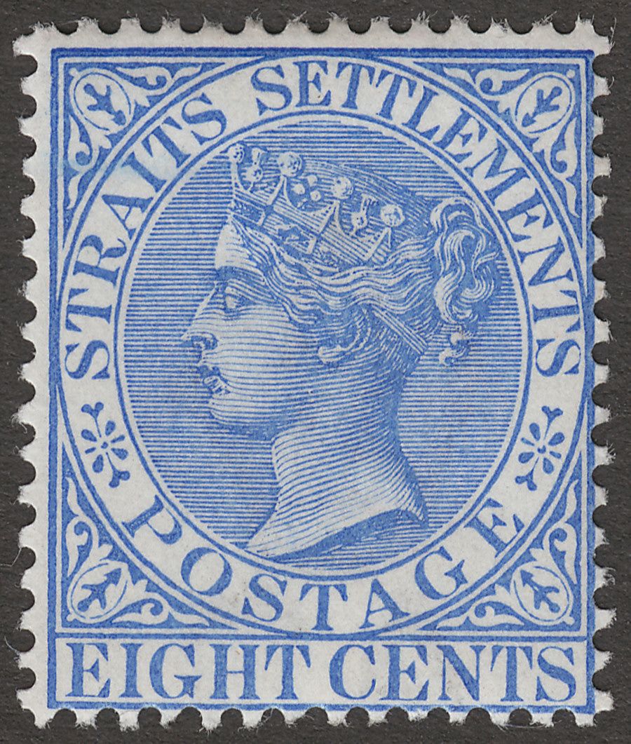 Malaya Straits Settlements 1894 QV 8c Ultramarine Mint SG101