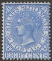 Click for more photos and details Malaya Straits Settlements 1894 QV 8c Ultramarine Mint SG101