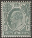 Malaya Straits Settlements 1904 KEVII 1c Deep Green Ordinary Mint SG127