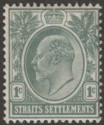 Click for more photos and details Malaya Straits Settlements 1904 KEVII 1c Deep Green Ordinary Mint SG127