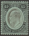 Click for more photos and details Malaya Straits Settlements 1910 KEVII 45c Black on Green Mint SG163