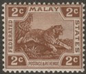 Federated Malay States 1925 Tiger 2c Brown Mint SG54