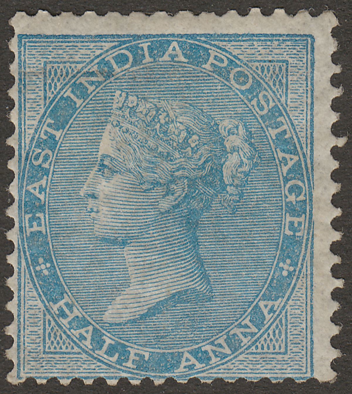 India 1856 QV ½a Pale Blue Mint SG38 cat £110 unwatermarked