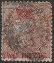 Click for more photos and details Malaya Straits Settlements 1867 QV Surcharge India 2c on 1a Brown Used SG2 FAULT