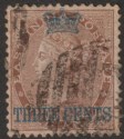 Click for more photos and details Malaya Straits Settlements 1867 QV Surch India 3c on 1a Brown Used SG3 cat £110