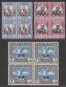 Click for more photos and details Sudan 1951 KGVI Official SG Overprint 2m, 5m, 6p Blocks of 4 Mint