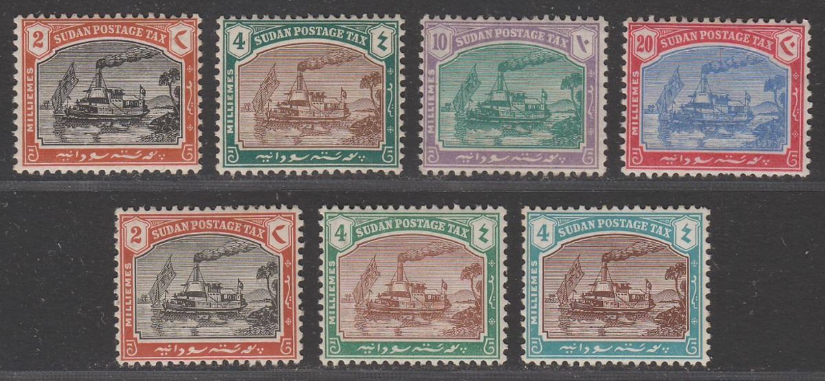 Sudan 1901-30 KEVII-KGV Gunboat Postage Due Selection Mint