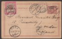 Click for more photos and details Sudan 1901 QV 1m Uprating 3m Postal Stat Postcard Used to UK w SAWAKIN Postmark