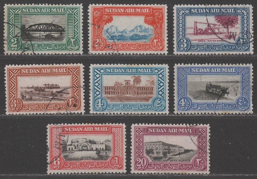 Sudan 1950 KGVI Airmail Set Used SG115-122