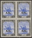 Click for more photos and details Sudan 1946 KGVI Camel Postman SG Opt 4p Chalky Block of 4 Mint SG O39c cat £220