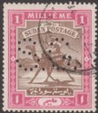 Click for more photos and details Sudan 1901 QV Official SG Perfin 1m Brown and Pink Used SG O2 cat £32