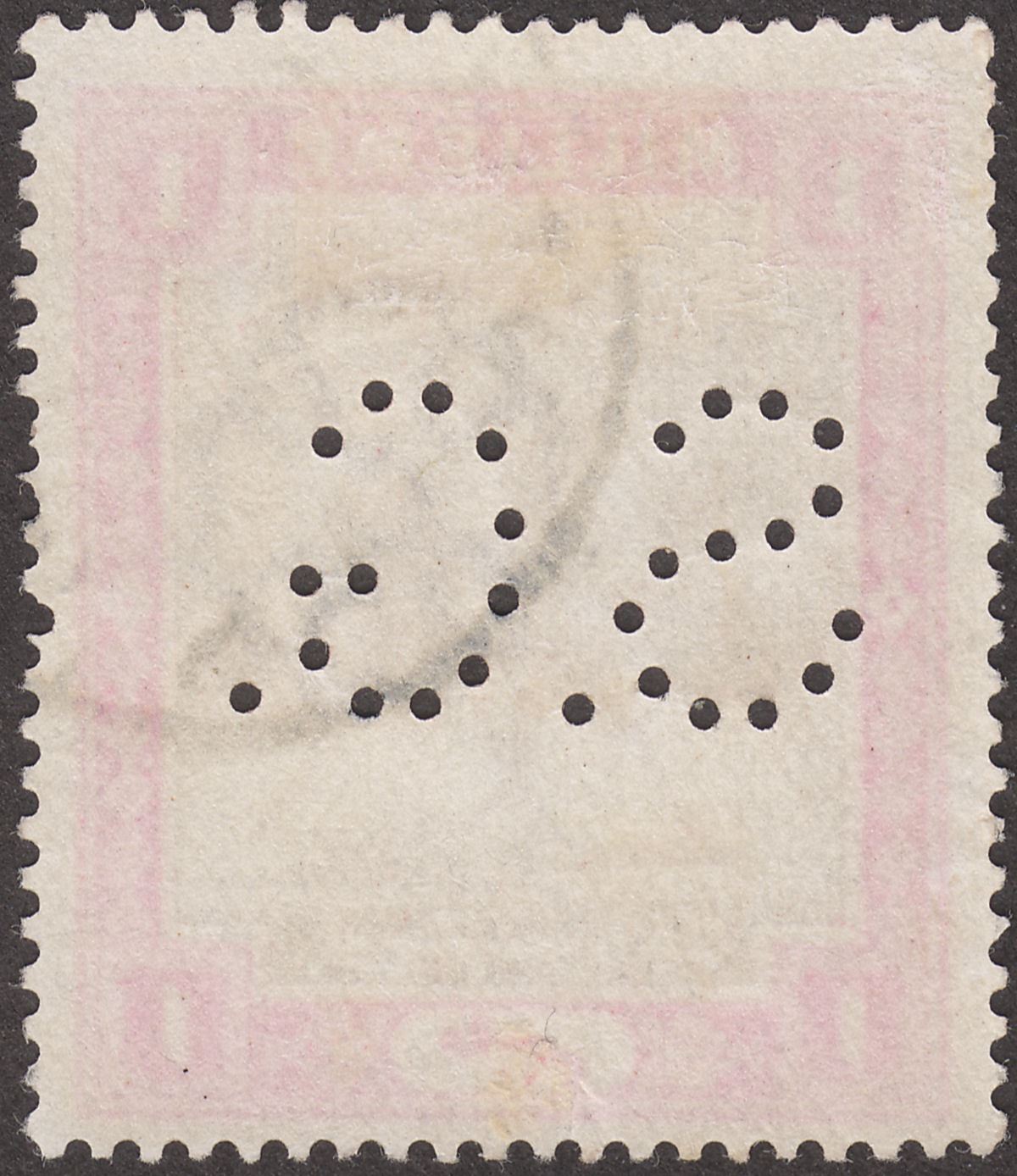 Sudan 1901 QV Official SG Perfin 1m Brown and Pink Used SG O2 cat £32