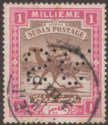Click for more photos and details Sudan 1901 QV Official SG Perfin Inv 1m Brown and Pink Used SG O2 cat £32 toning