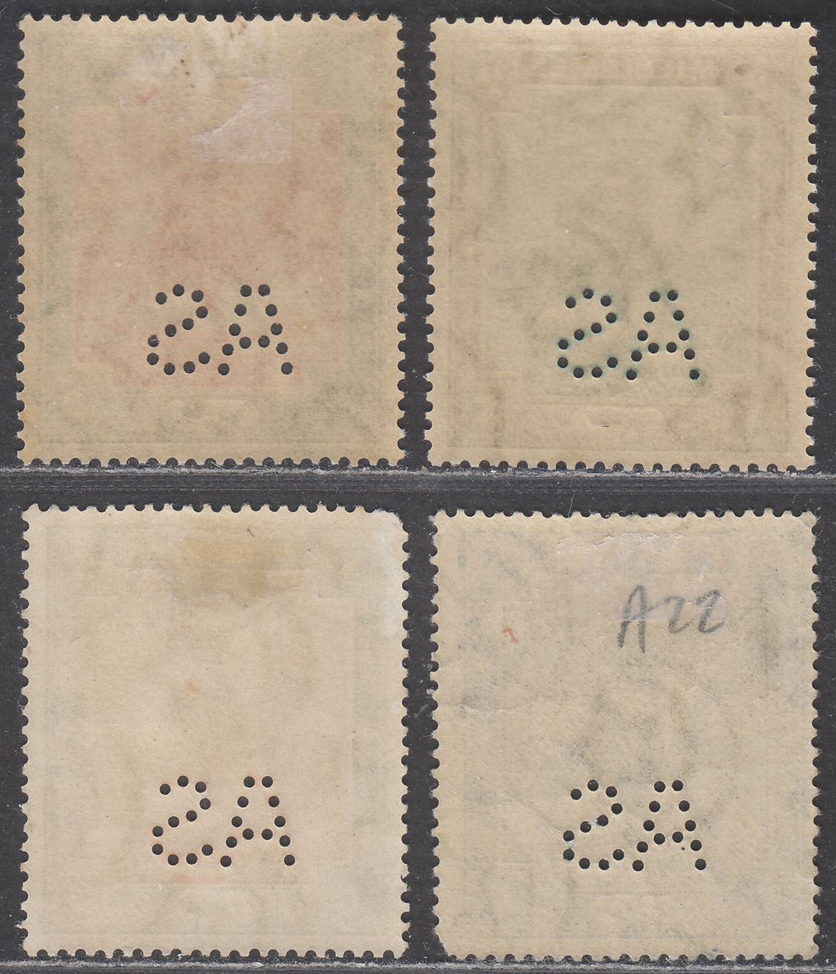 Sudan 1913 KGV Army Service AS Perfin Part Set to 5p Mint