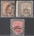 Click for more photos and details Sudan 1922-24 KGV Army Service AS Perfin Set Used SG A26-A28 cat £70