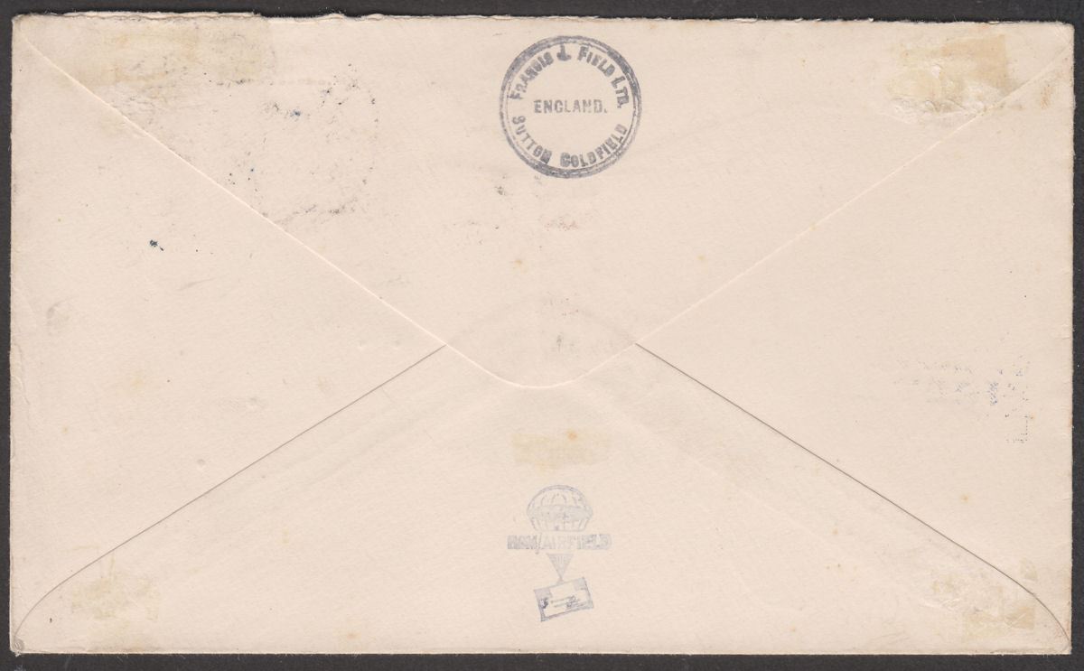 Sudan 1931 2p 10m Opt Used on Imperial Airways First Flight Halfa - London Cover