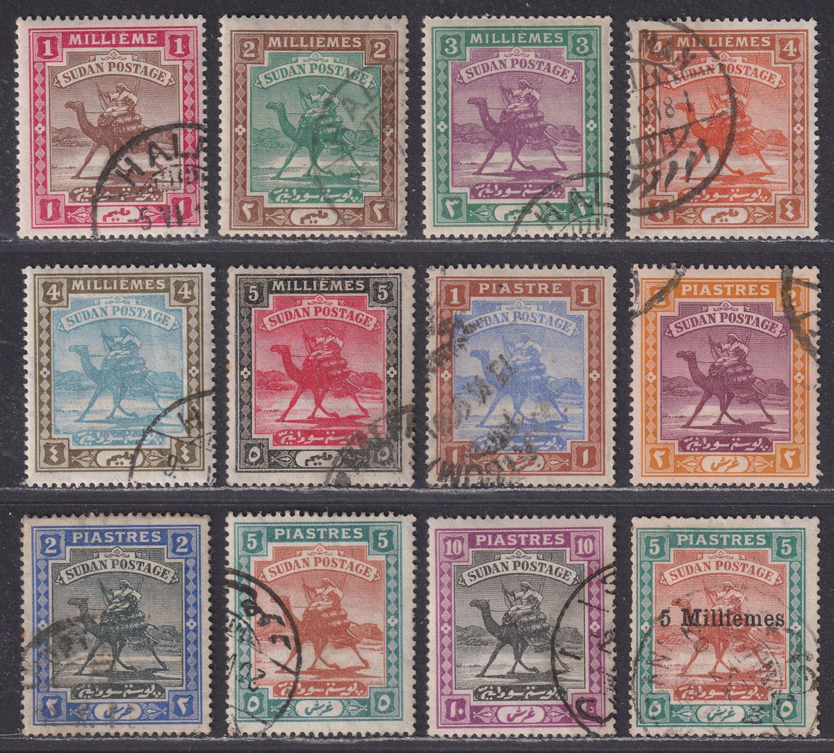 Sudan 1902 KEVII Camel Postman Set + 5m Surcharge Used SG18-29 cat £40