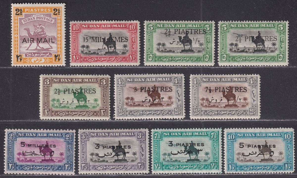 Sudan 1932-38 KGV Airmail Surcharge Selection Mint cat £75
