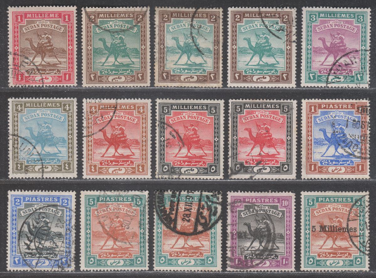 Sudan 1902 KEVII Camel Postman Part Set to 10p Used
