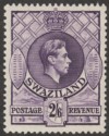 Click for more photos and details Swaziland 1938 KGVI 2sh6d Bright Violet p13½x13 Mint SG36
