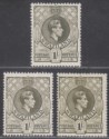 Click for more photos and details Swaziland 1938-43 KGVI 1sh Brown-Olive p13½x13, p13½x14 x2 Mint SG35-35a