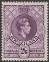 Swaziland 1947 KGVI 2sh6d Reddish Violet p13½x14 Mint SG36b