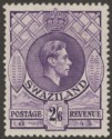 Click for more photos and details Swaziland 1951 KGVI 2sh6d Purple-Violet p13½x14 Mint SG36a