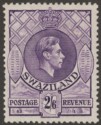 Swaziland 1951 KGVI 2sh6d Purple-Violet p13½x14 Mint SG36a