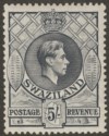 Swaziland 1938 KGVI 5sh Grey perf 13½x13 Mint SG37