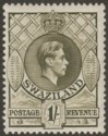 Swaziland 1938 KGVI 1sh Brown-Olive p13½x13 Mint SG35