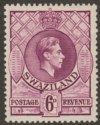 Swaziland 1938 KGVI 6d Deep Magenta p13½x13 Mint SG34