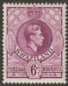 Swaziland 1938 KGVI 6d Reddish Purple p13½x13 Mint SG34