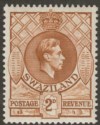 Swaziland 1938 KGVI 2d Yellow-Brown p13½x13 Mint SG31